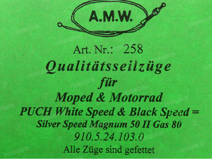 Bowdenzug Puch X50 2M Gaszug A.M.W. 